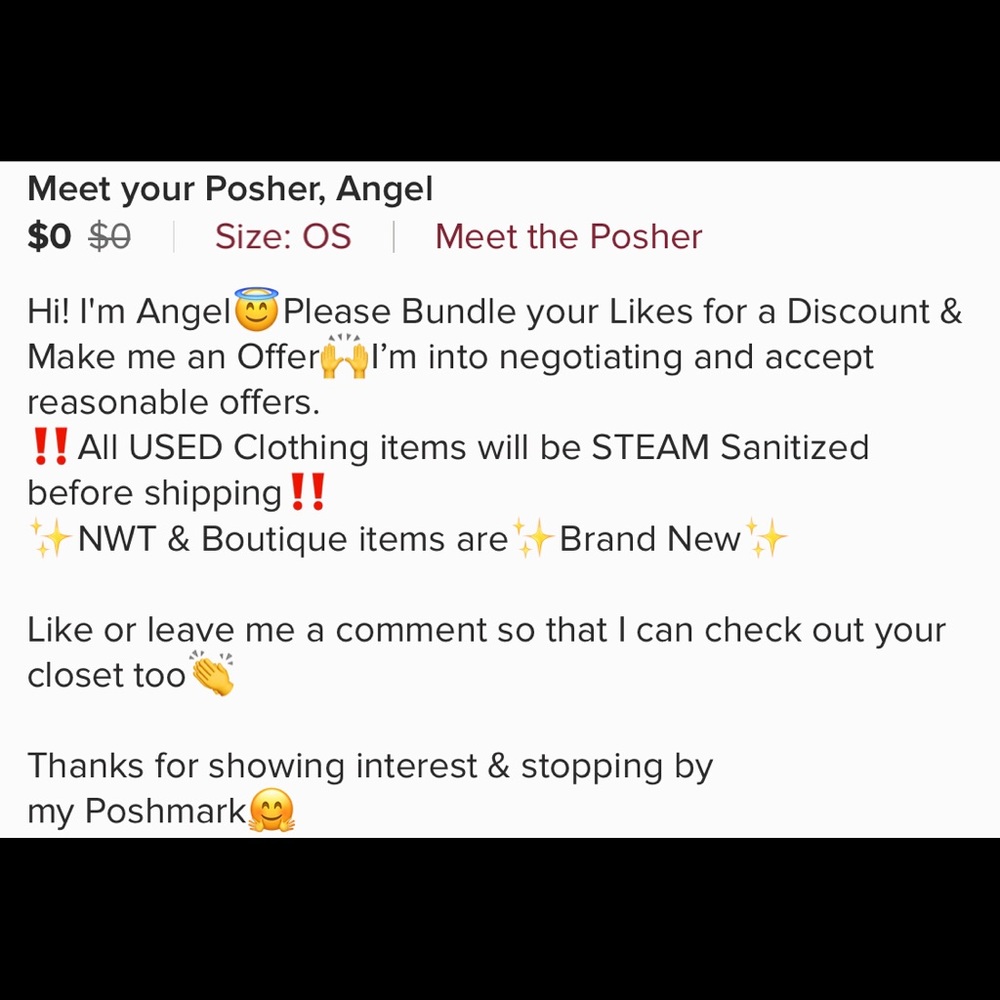 Thanks for checking out my Posh closet!